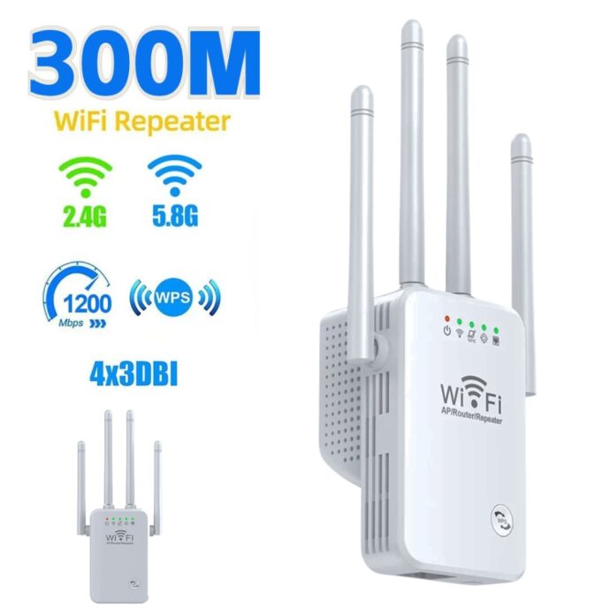⁦مُقوّي إشارة WiFi منزلي 300Mbps بتردد 2.4G – مكرر لاسلكي مع 4 هوائيات قوية⁩ - الصورة ⁦5⁩