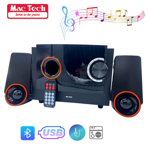 مكبر صوت Multimédia 2.1 مع مضخم صوت – MT-SB2100SUF 🔊