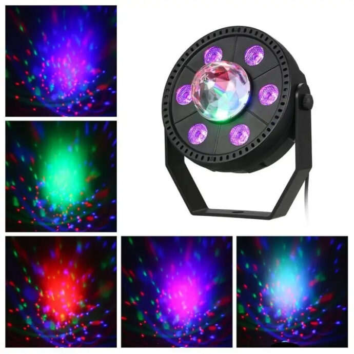 ⁦بروجيكتور ألعاب إضاءة ليزر RGB دوّار 6 في 1 مع تأثير ستروبوسكوب⁩ - الصورة ⁦4⁩