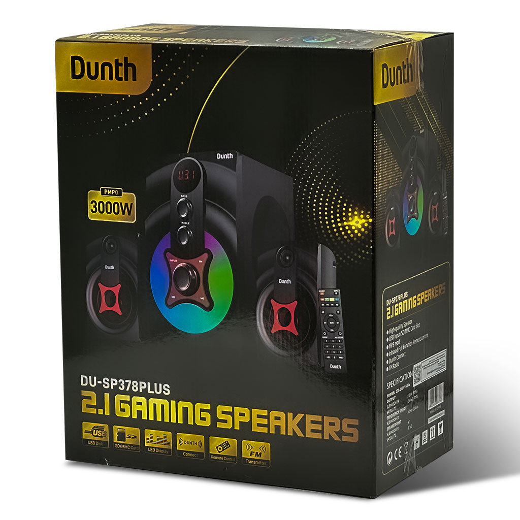مكبر صوت DUNTH بقوة 3000 واط مع إضاءة LED – DU-SP378 PLUS - الصورة 2