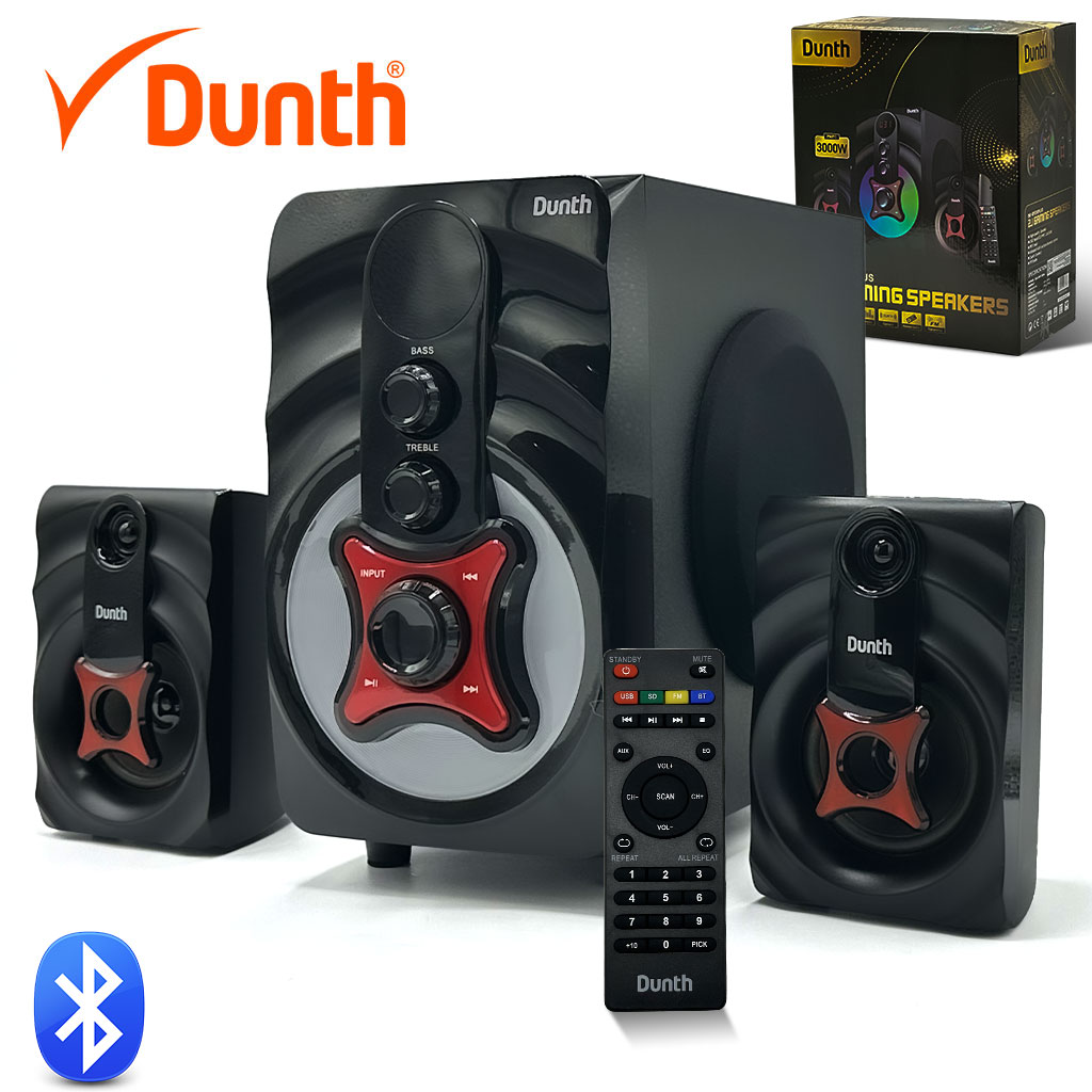 مكبر صوت DUNTH بقوة 3000 واط مع إضاءة LED – DU-SP378 PLUS