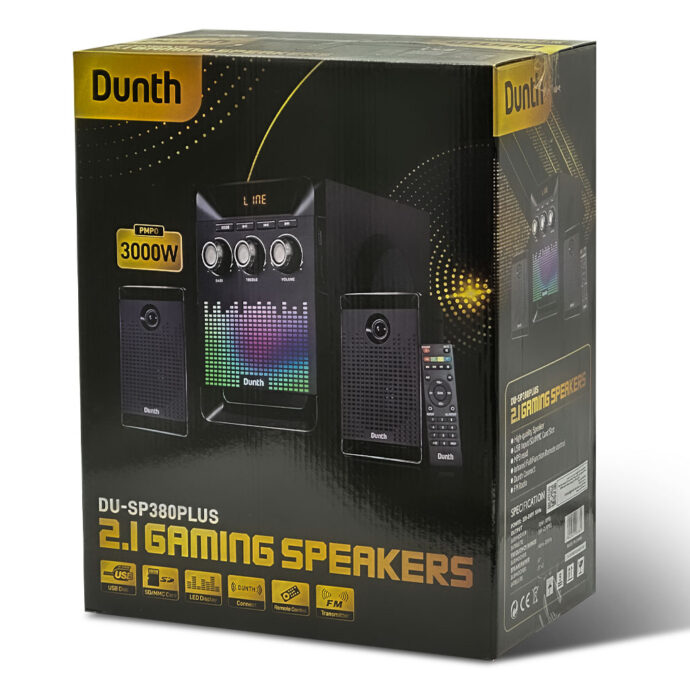 ⁦مكبر صوت DUNTH بقوة 3000 واط مع إضاءة LED – DU-SP380PLUS⁩ - الصورة ⁦4⁩