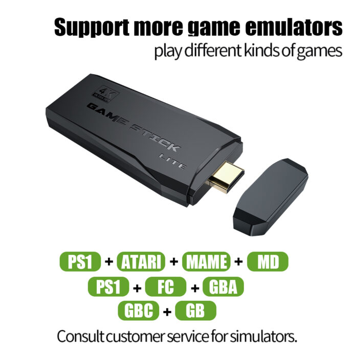 ⁦جهاز ألعاب فيديو مع 15000 لعبة مدمجة + 2 وحدة تحكم لاسلكية – 4K HDMI⁩ - الصورة ⁦3⁩