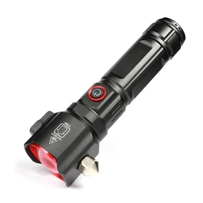 ⁦مصباح يدوي LED قوي متعدد الوظائف – قابل للشحن عبر USB ومزود ببنك طاقة⁩ - الصورة ⁦2⁩
