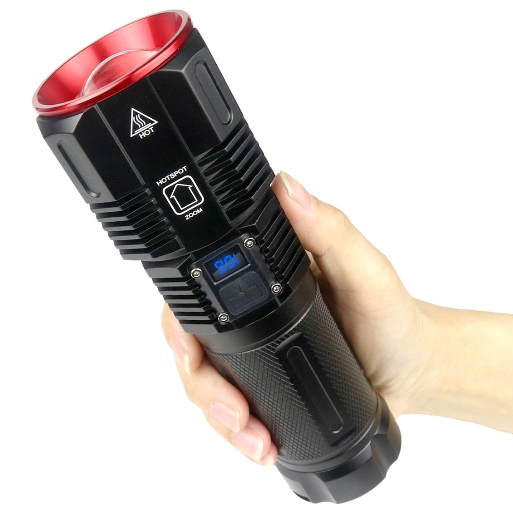 مصباح يدوي LED عالي الطاقة 30 واط مع بطارية ليثيوم 18650 - الصورة 8