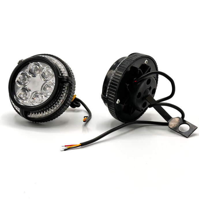 ⁦طقم 2 كشافات ضباب 6 LED 12V-85V للدراجات النارية⁩ - الصورة ⁦3⁩