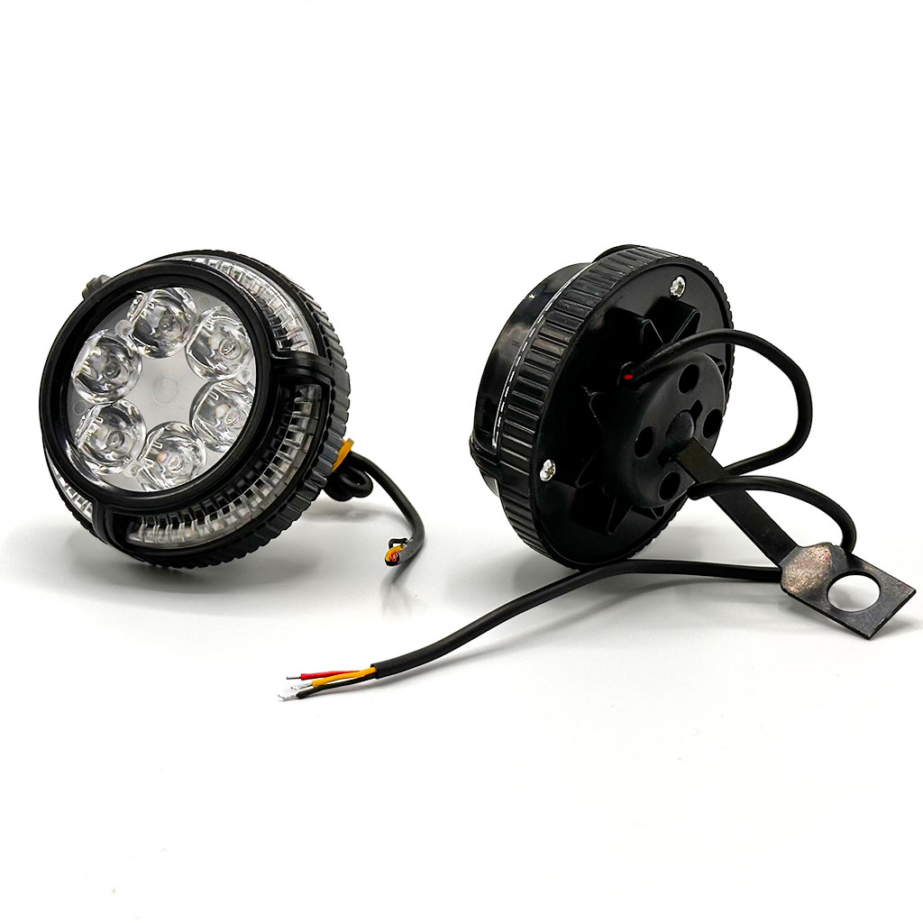 طقم 2 كشافات ضباب 6 LED 12V-85V للدراجات النارية - الصورة 3