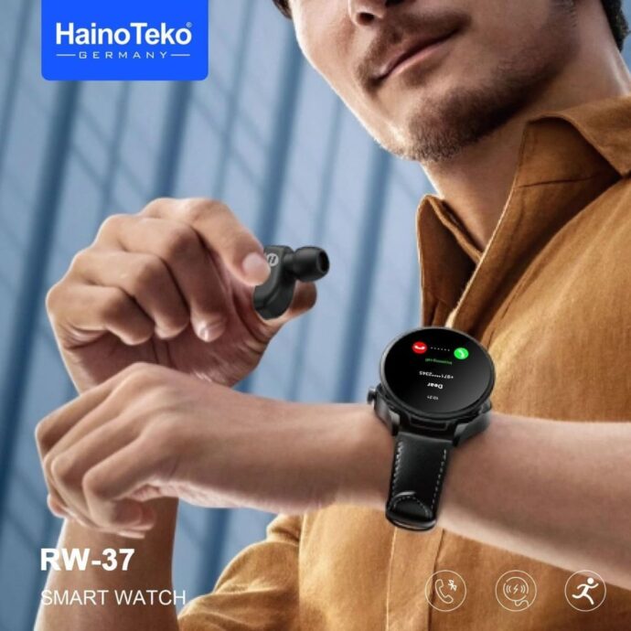 ⁦ساعة ذكية HainoTeko RW37 مع سماعات مدمجة بتصميم عصري⁩ - الصورة ⁦9⁩