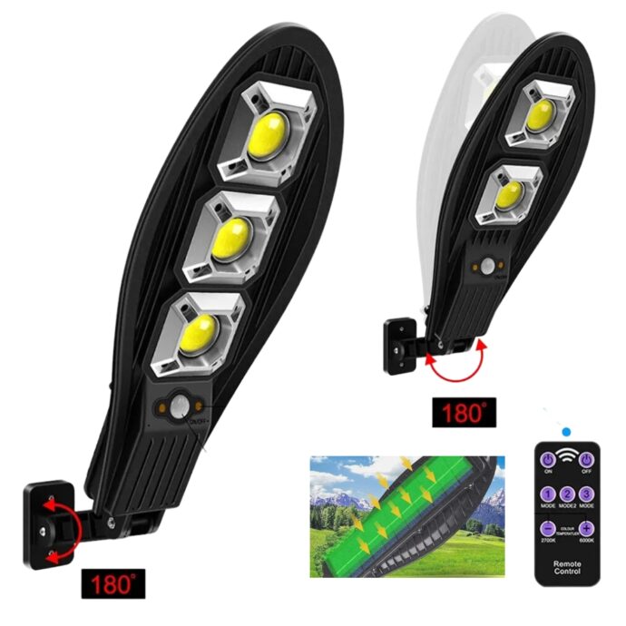 ⁦مصباح جداري شمسي LED بقوة 2000 واط +مستشعر حركة PIR+مقاوم للماء ☀️💡⁩ - الصورة ⁦4⁩