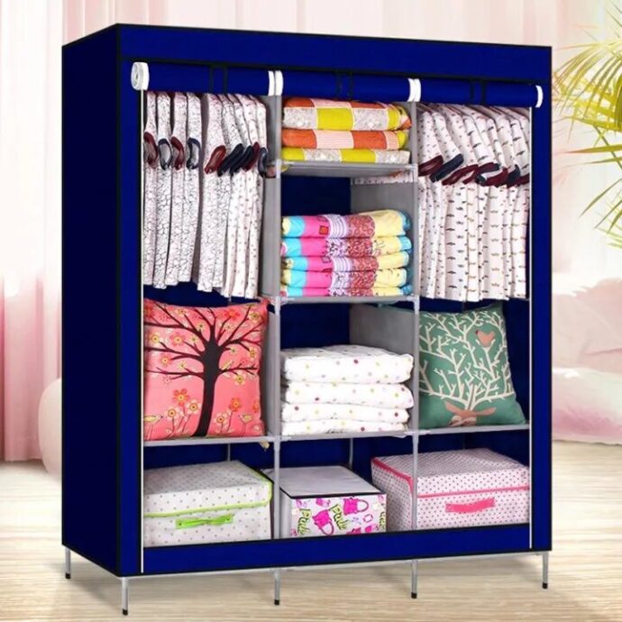 ⁦خزانة وعلّاقة ملابس بـ 7 طوابق مع ستارة مضادة للغبار وحامل cintres 🧥👗⁩ - الصورة ⁦7⁩