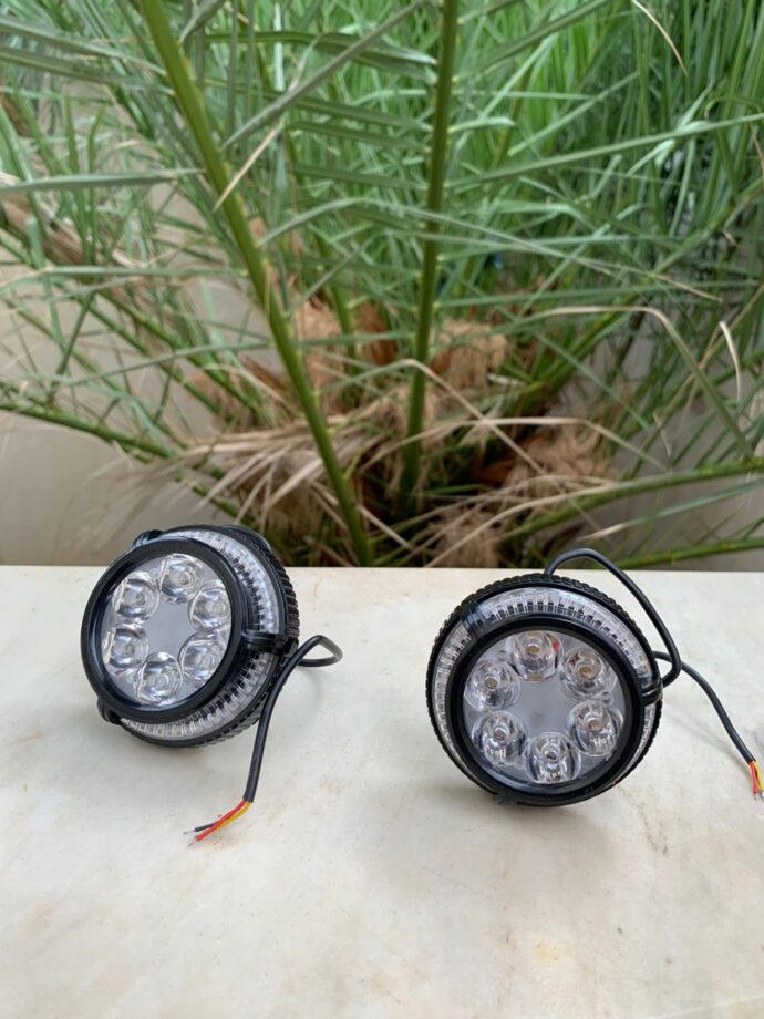 ⁦طقم 2 كشافات ضباب 6 LED 12V-85V للدراجات النارية⁩ - الصورة ⁦4⁩