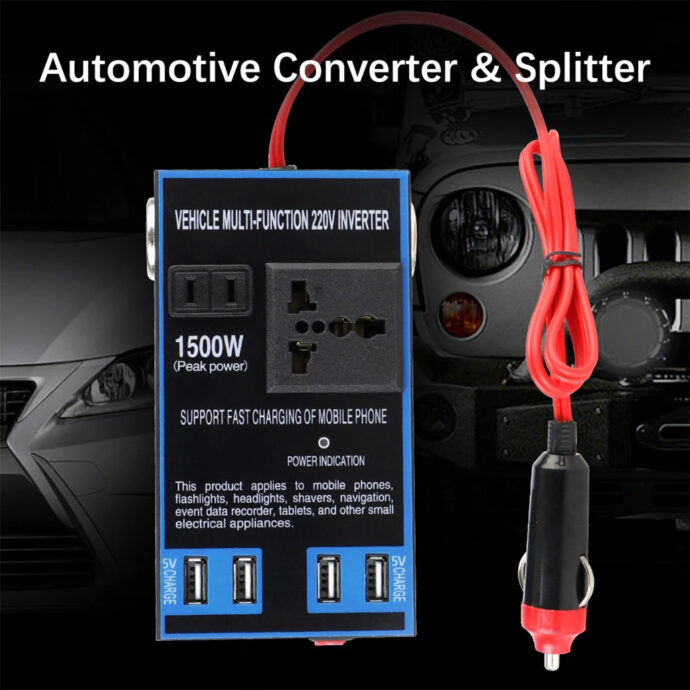 ⁦محول تيار كهربائي للسيارة من DC 12V/24V إلى AC 110V/220V 🚗⚡⁩ - الصورة ⁦6⁩