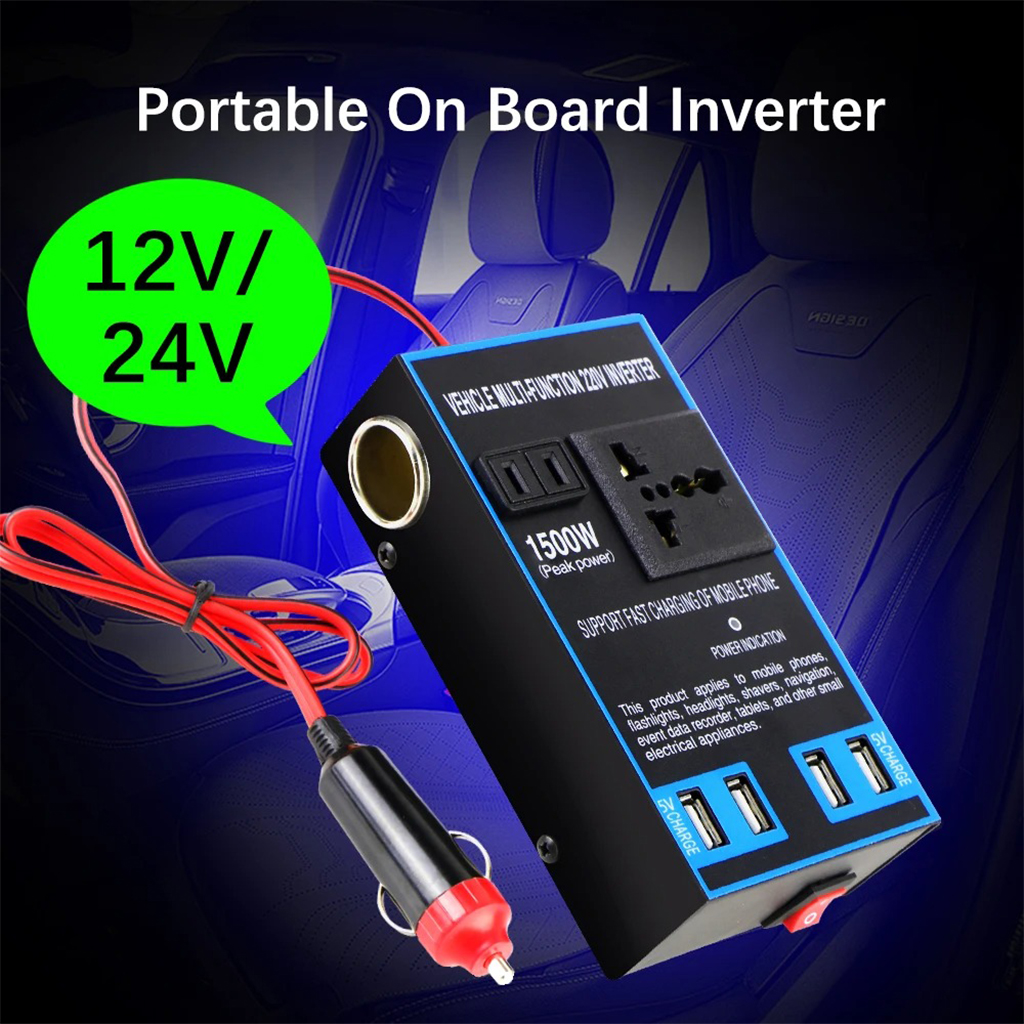 محول تيار كهربائي للسيارة من DC 12V/24V إلى AC 110V/220V 🚗⚡ - الصورة 10