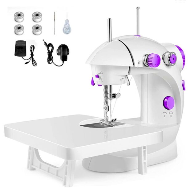 ماكينة خياطة كهربائية محمولة مع طاولة 🧵✂️