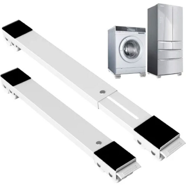 حامل متنقل للغسالة والثلاجة – ناقل الأجهزة الكهرومنزلية والأثاث الثقيل 🧺📦