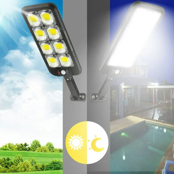 ⁦مصابيح عمودية خارجية 200 LED تعمل بالطاقة الشمسية مقاومة للماء IP65 – JX200 🌞💡⁩ - الصورة ⁦5⁩
