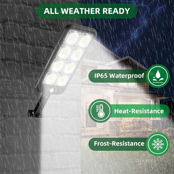 ⁦مصابيح عمودية خارجية 200 LED تعمل بالطاقة الشمسية مقاومة للماء IP65 – JX200 🌞💡⁩ - الصورة ⁦2⁩