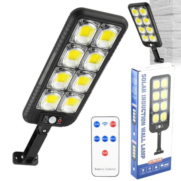 مصابيح عمودية خارجية 200 LED تعمل بالطاقة الشمسية مقاومة للماء IP65 – JX200 🌞💡