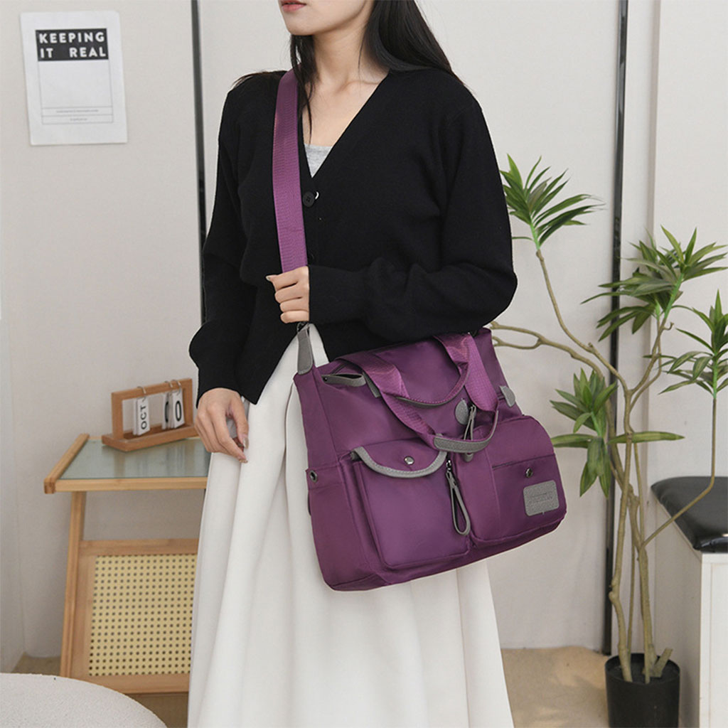 حقيبة يد نسائية أنيقة متعددة الجيوب من النايلون المقاوم للماء 👜✨ - الصورة 5