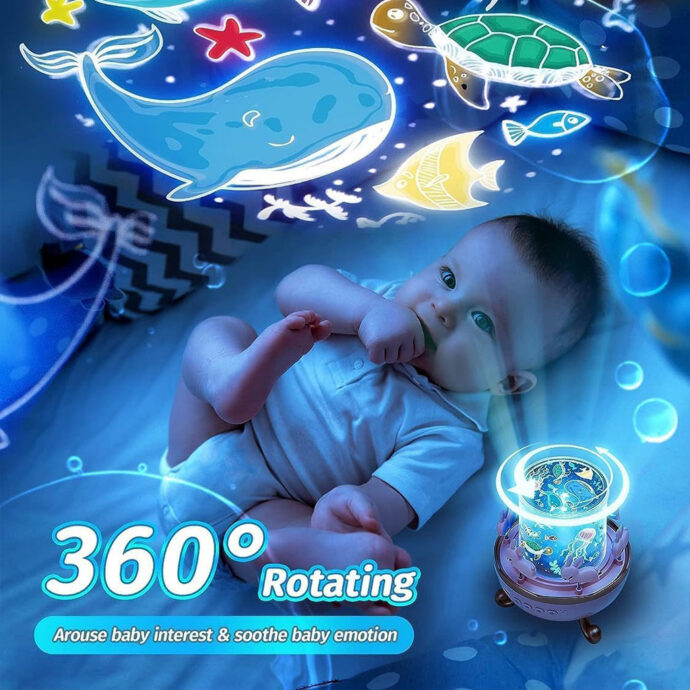 ⁦جهاز عرض السماء المرصعة بالنجوم على شكل أرانب بدوران 360° لغرفة الأطفال⁩ - الصورة ⁦5⁩