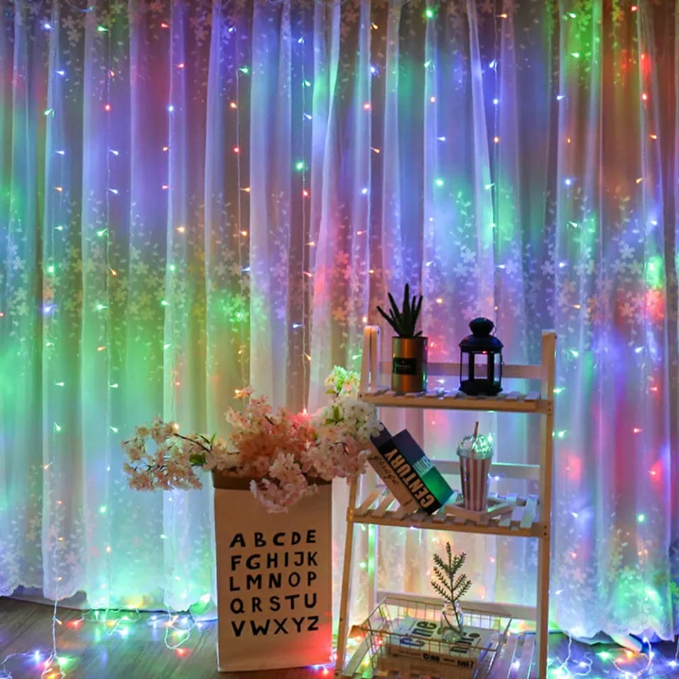 ستارة ضوئية 3×3 متر – 220 فولت – للزينة الخارجية والمناسبات المنزلية✨ - الصورة 7