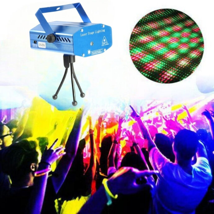 ⁦بروجكتور إضاءة ليزر LED RG مع فلاش ستروبوسكوبي – ثلاث وضعيات مع تحكم صوتي 🎶✨⁩ - الصورة ⁦5⁩