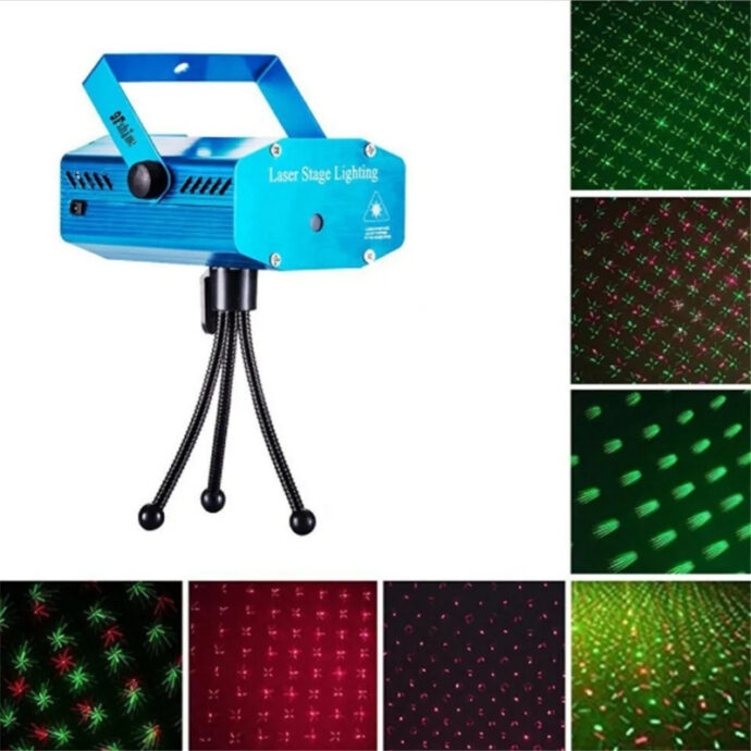 ⁦بروجكتور إضاءة ليزر LED RG مع فلاش ستروبوسكوبي – ثلاث وضعيات مع تحكم صوتي 🎶✨⁩ - الصورة ⁦6⁩