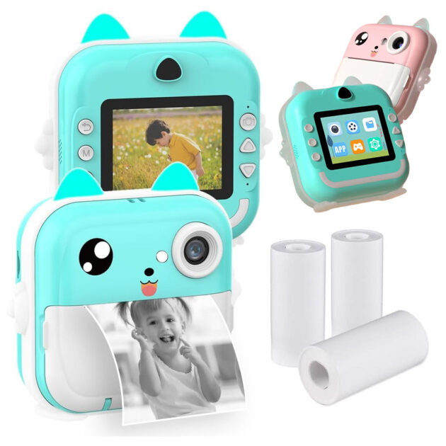كاميرا رقمية عالية الدقة للأطفال مع طابعة حرارية مدمجة – طباعة فورية للصور 📸🧒