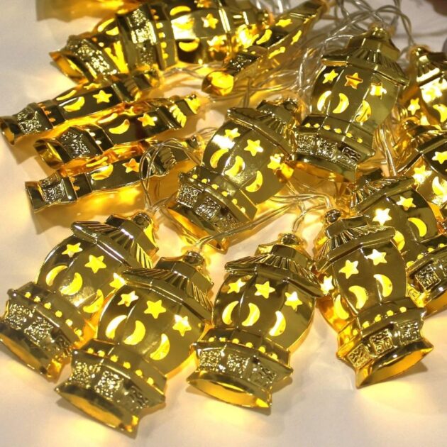 سلسلة إضاءة LED بتصميم إسلامي – 10 مصابيح بطول 3 أمتار 🌙✨