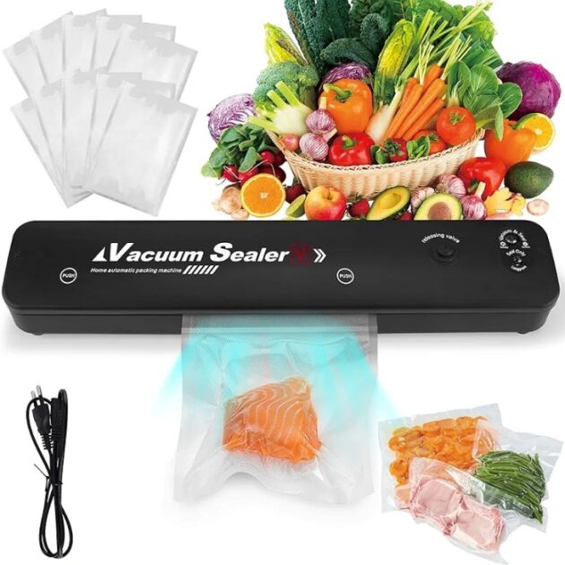 آلة لحام وإغلاق الأكياس البلاستيكية الخاصة بالأطعمة للتخزين مع 10 أكياس مجانية 🥡🔒