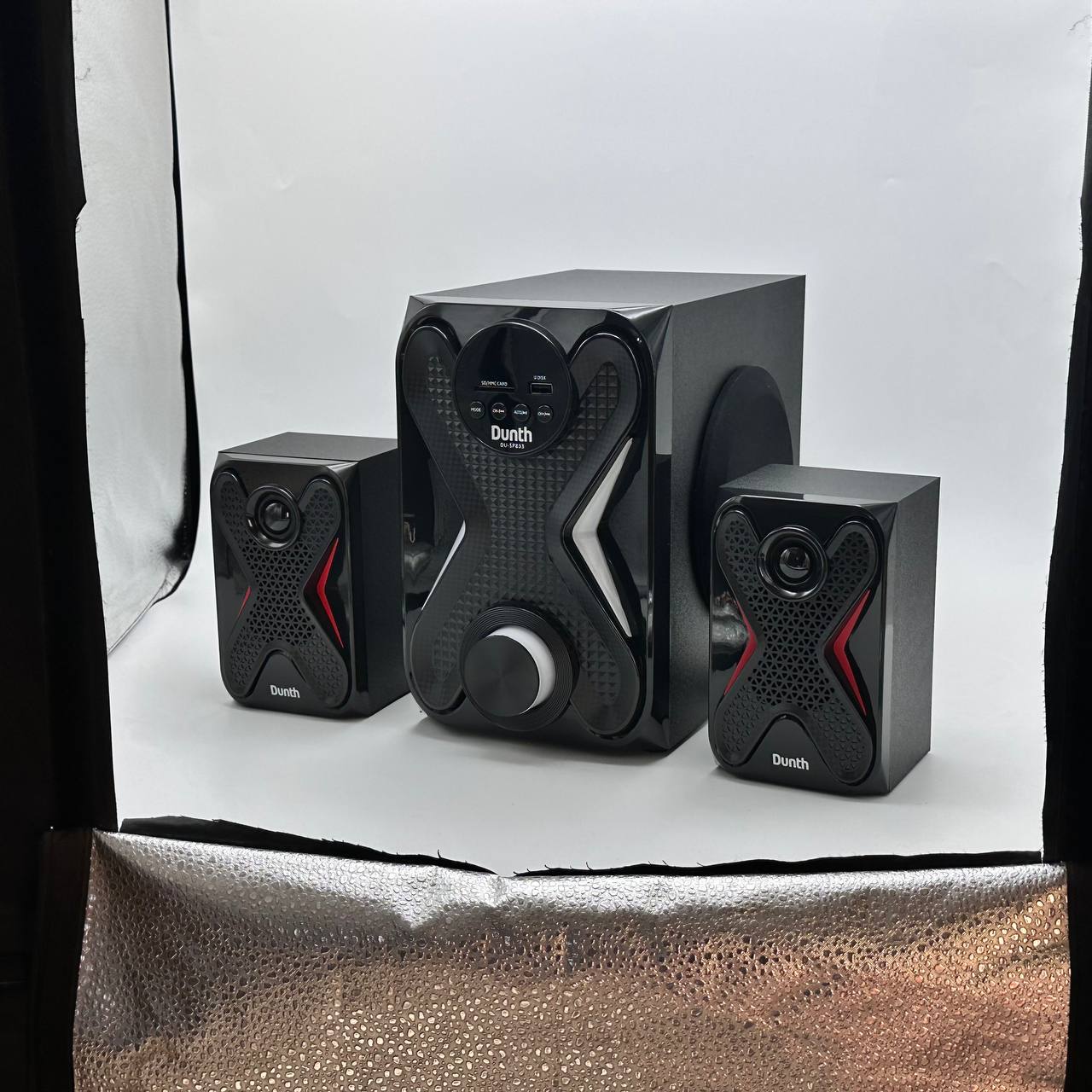 مكبر صوت احترافي أصلي DUNTH DU-SP833 – 8000W مع LED، بلوتوث، AUX، USB وراديو FM 🔊✨ - الصورة 3