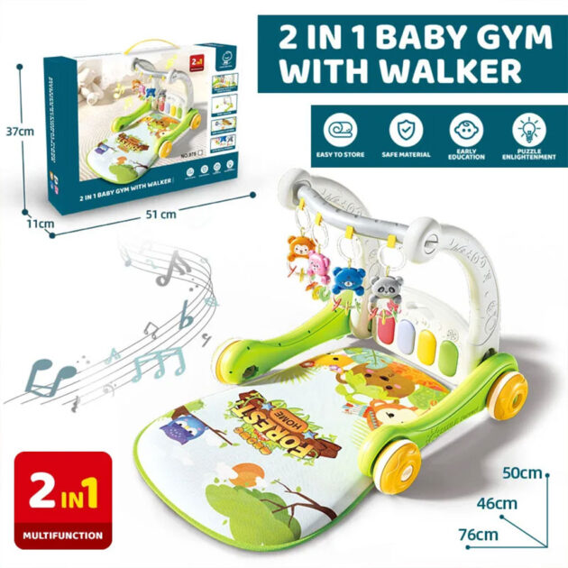 بساط ألعاب ومشاية أطفال 2 في 1 مع ألعاب ترفيهية 👶✨