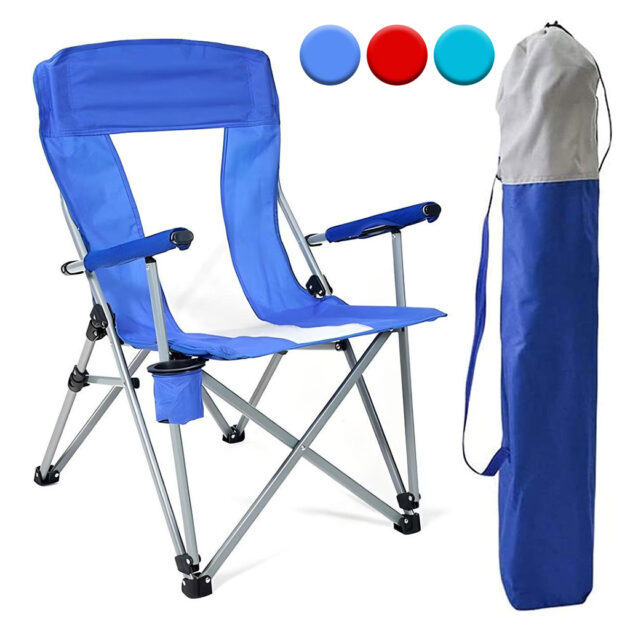 كرسي تخييم قابل للطي خفيف الوزن وعالي الجودة مع حامل أكواب- 🏕️