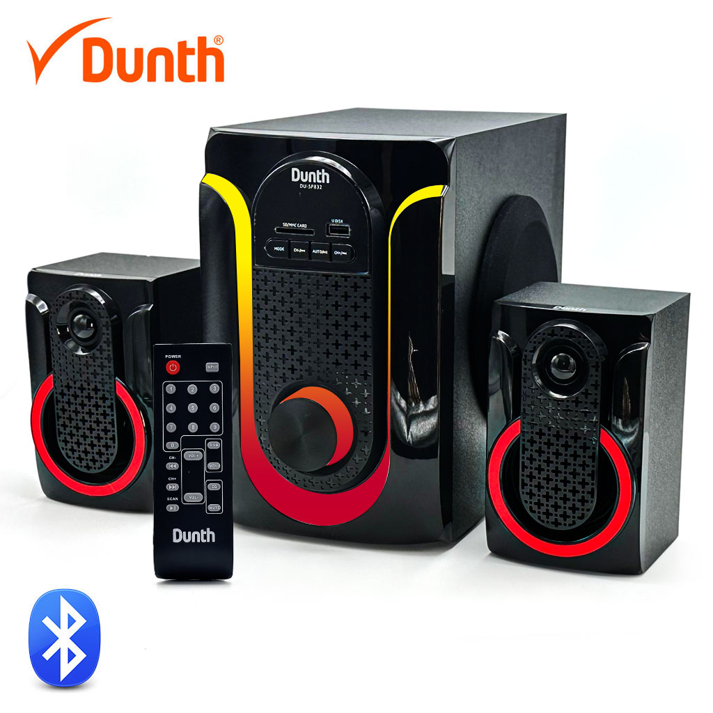 مكبر صوت احترافي أصلي DUNTH DU-SP832 – 8000W مع LED، بلوتوث، AUX، USB وراديو FM 🔊✨