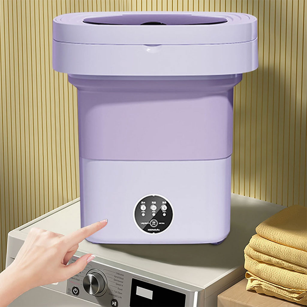 غسالة ملابس محمولة صغيرة قابلة للطي – 3 برامج مع وظيفة التجفيف 🧺✨ - الصورة 3