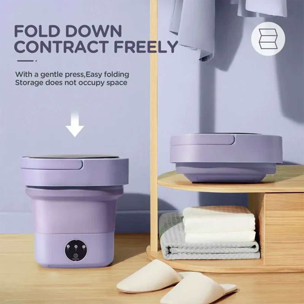 غسالة ملابس محمولة صغيرة قابلة للطي – 3 برامج مع وظيفة التجفيف 🧺✨ - الصورة 4