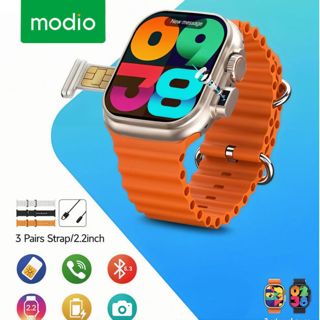 ساعة ذكية Modio SM03 – تدعم شريحة SIM وكاميرا مدمجة ⌚📱