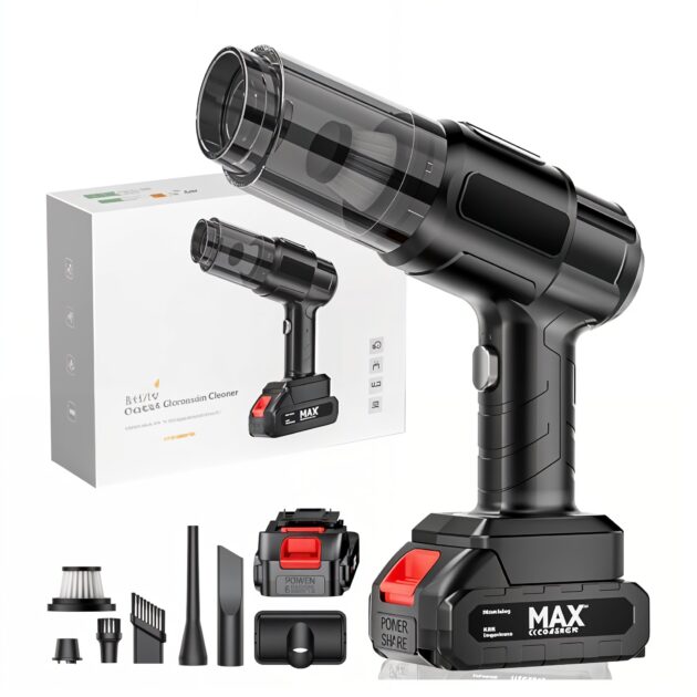 مكنسة سيارة يدوية لاسلكية بقوة شفط 21,000Pa مع بطارية قابلة للشحن 🚗🧹