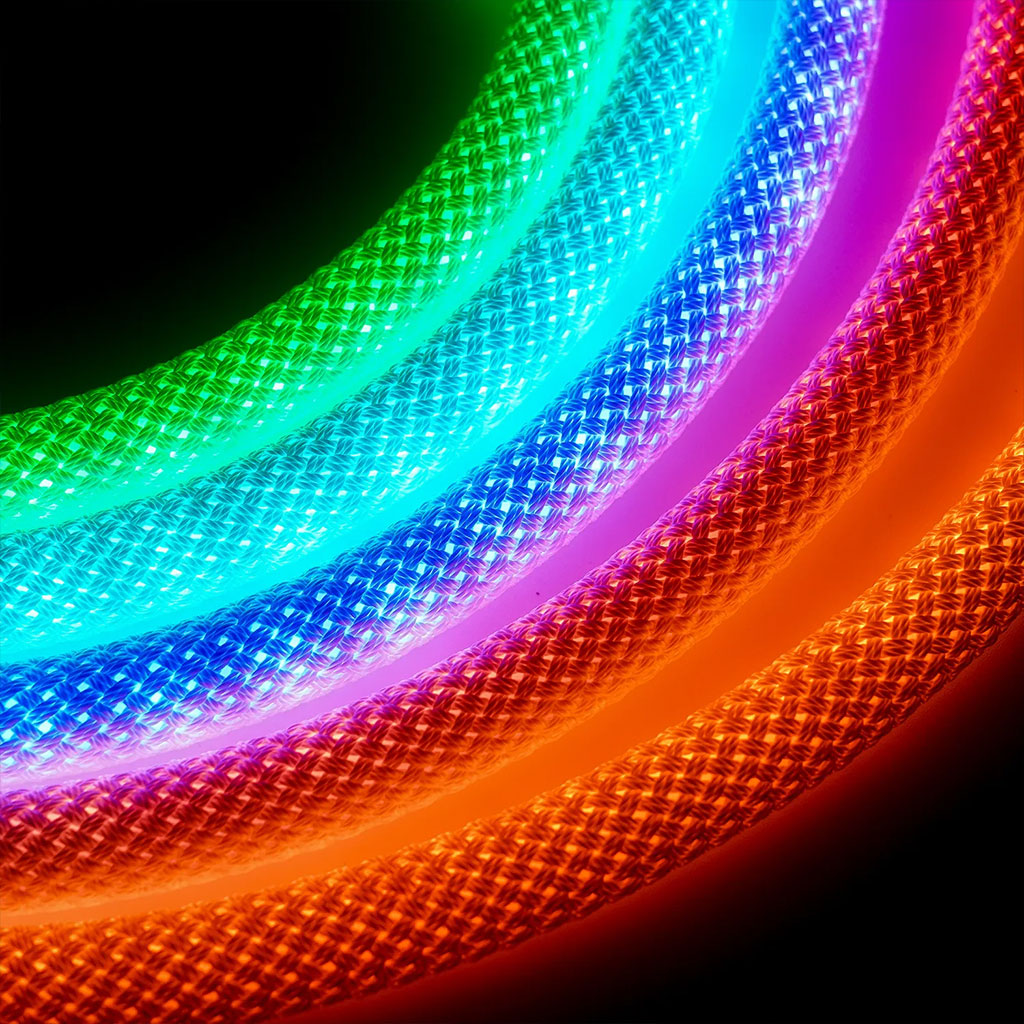 شريط إضاءة نيون LED RGB دائري مرن 360° – تصميم شبكي مذهل للديكور 💡✨ - الصورة 4