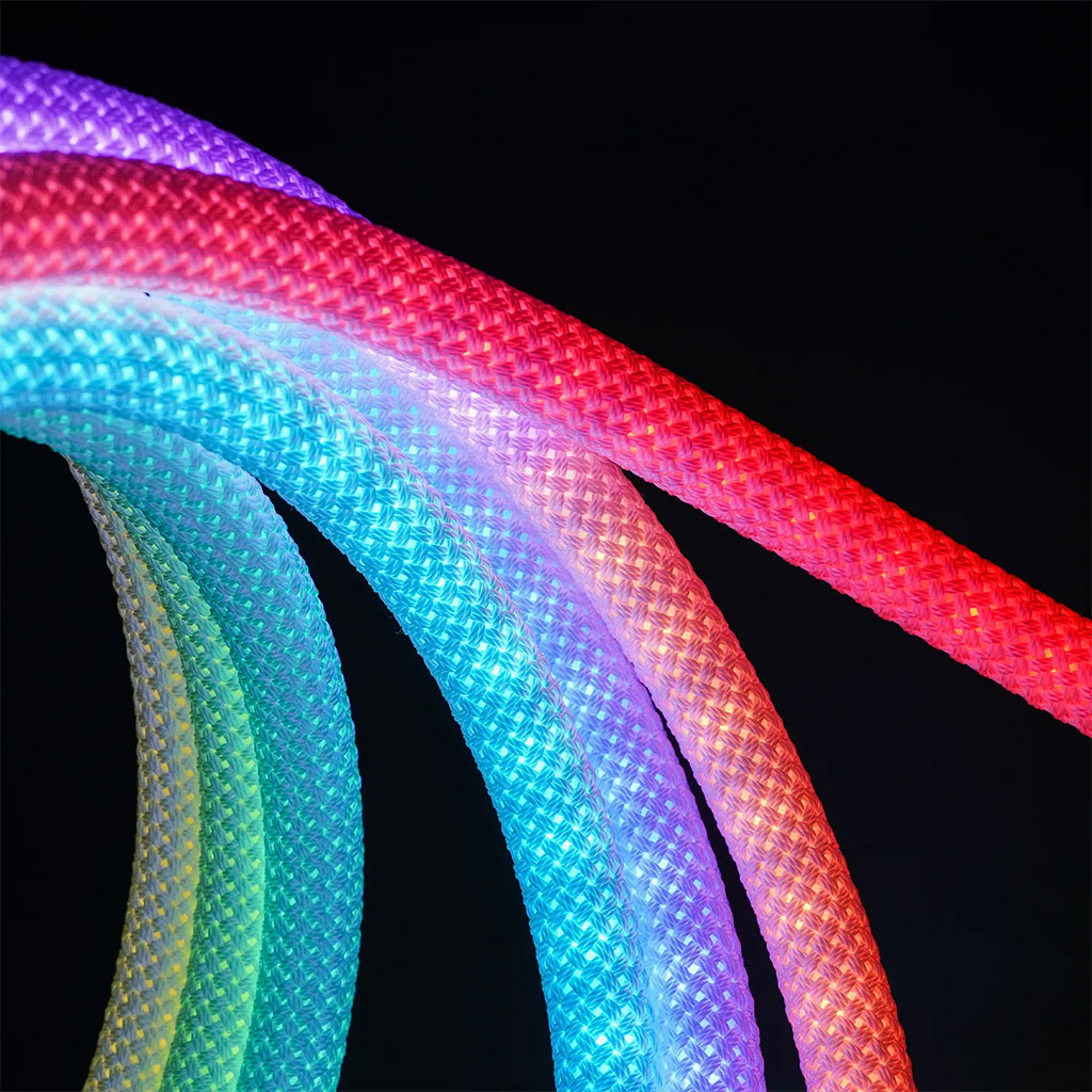 شريط إضاءة نيون LED RGB دائري مرن 360° – تصميم شبكي مذهل للديكور 💡✨ - الصورة 6