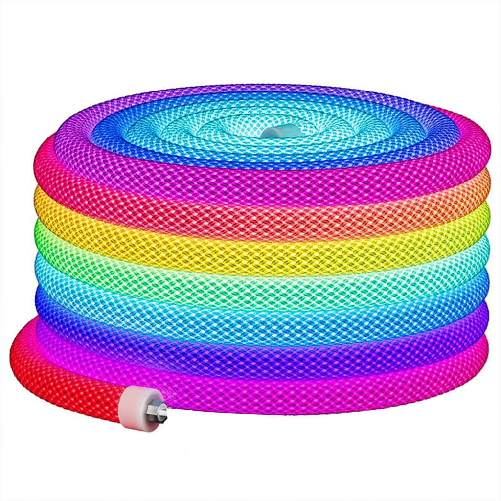 شريط إضاءة نيون LED RGB دائري مرن 360° – تصميم شبكي مذهل للديكور 💡✨ - الصورة 7