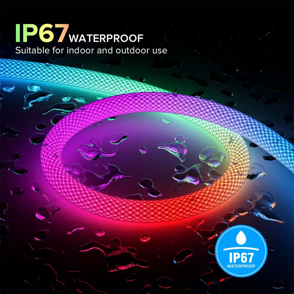 شريط إضاءة نيون LED RGB دائري مرن 360° – تصميم شبكي مذهل للديكور 💡✨ - الصورة 9