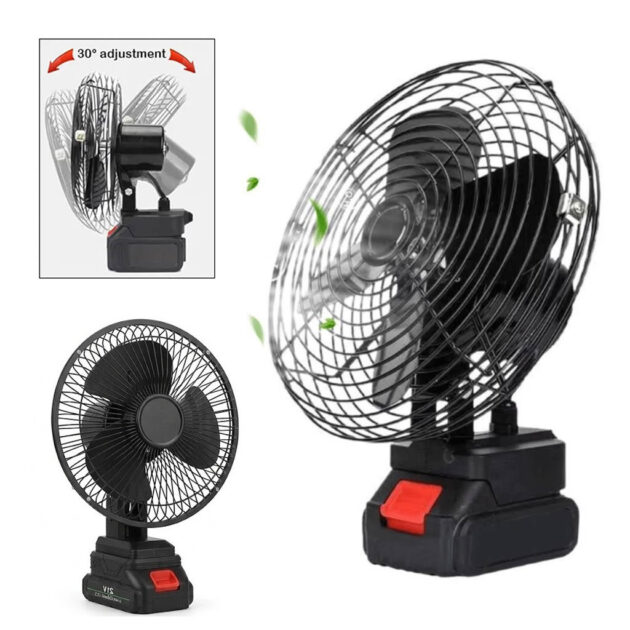مروحة طاولة قابلة لإعادة الشحن ببطارية ليثيوم 24V🌬️🔋