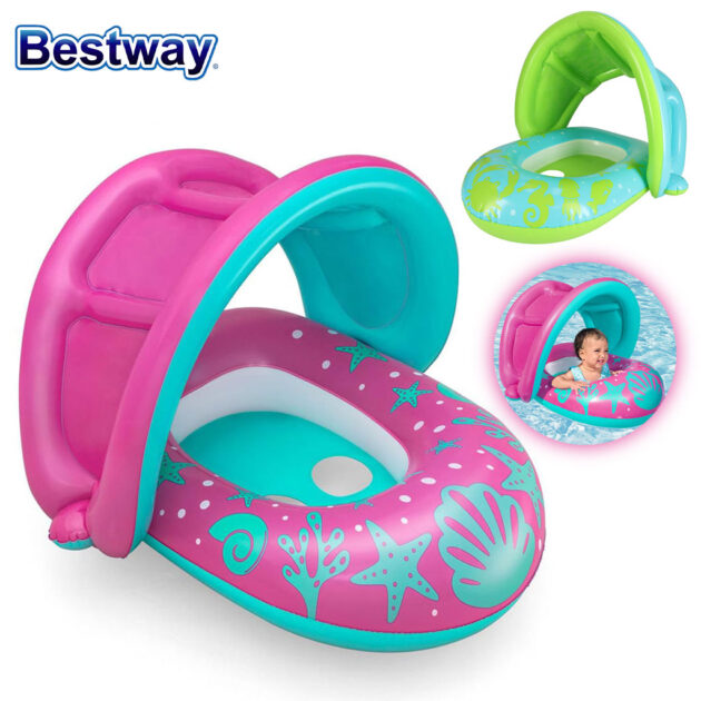 عوامة هوائية للأطفال مع مظلة حماية من الأشعة فوق البنفسجية من Bestway (34091) 👶🏊‍♂️