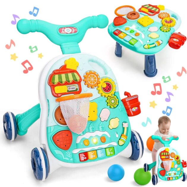 مشاية أطفال متعددة الوظائف 4 في 1 مع لوحة ألعاب 👶🚶‍♀️ 🎮